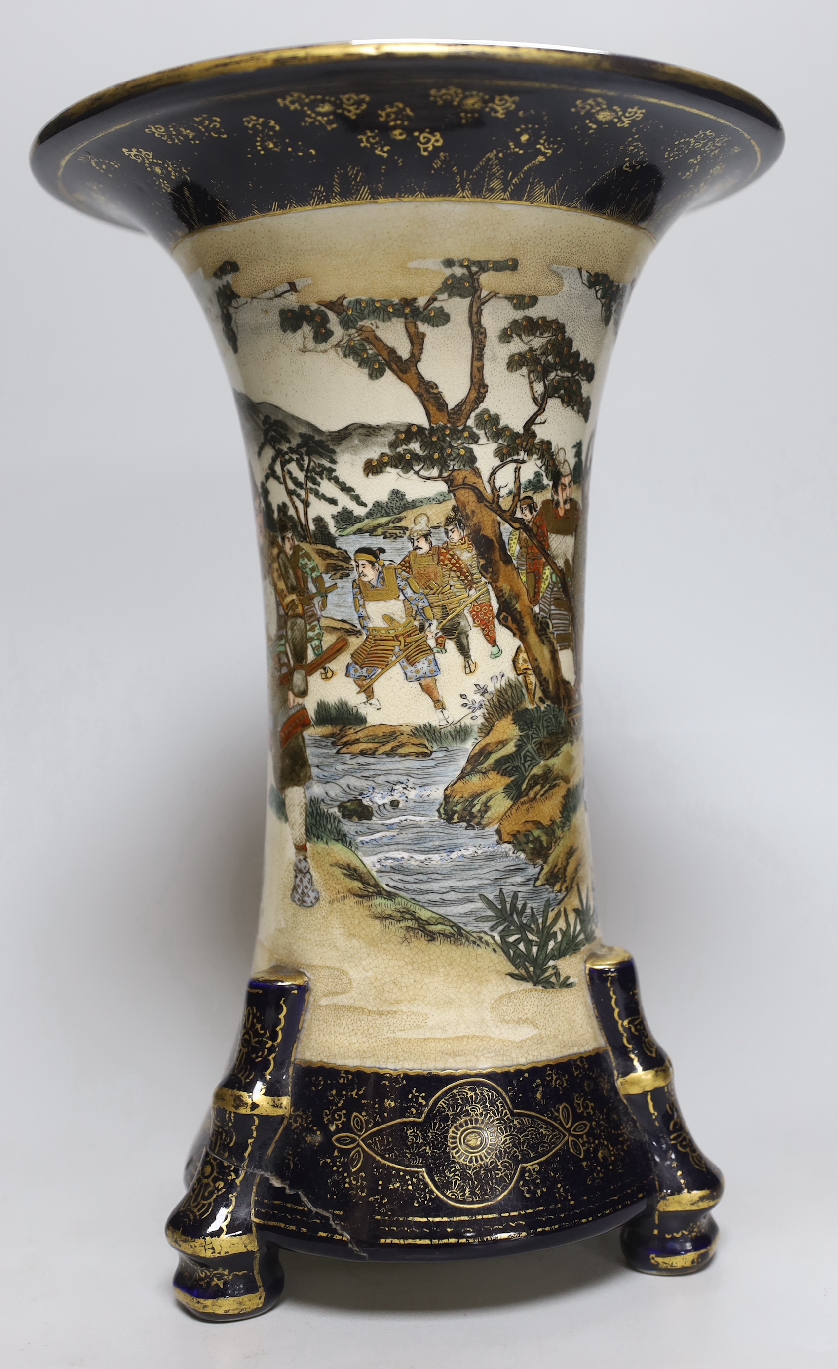 An early 20th century Japanese Satsuma vase, 31cm